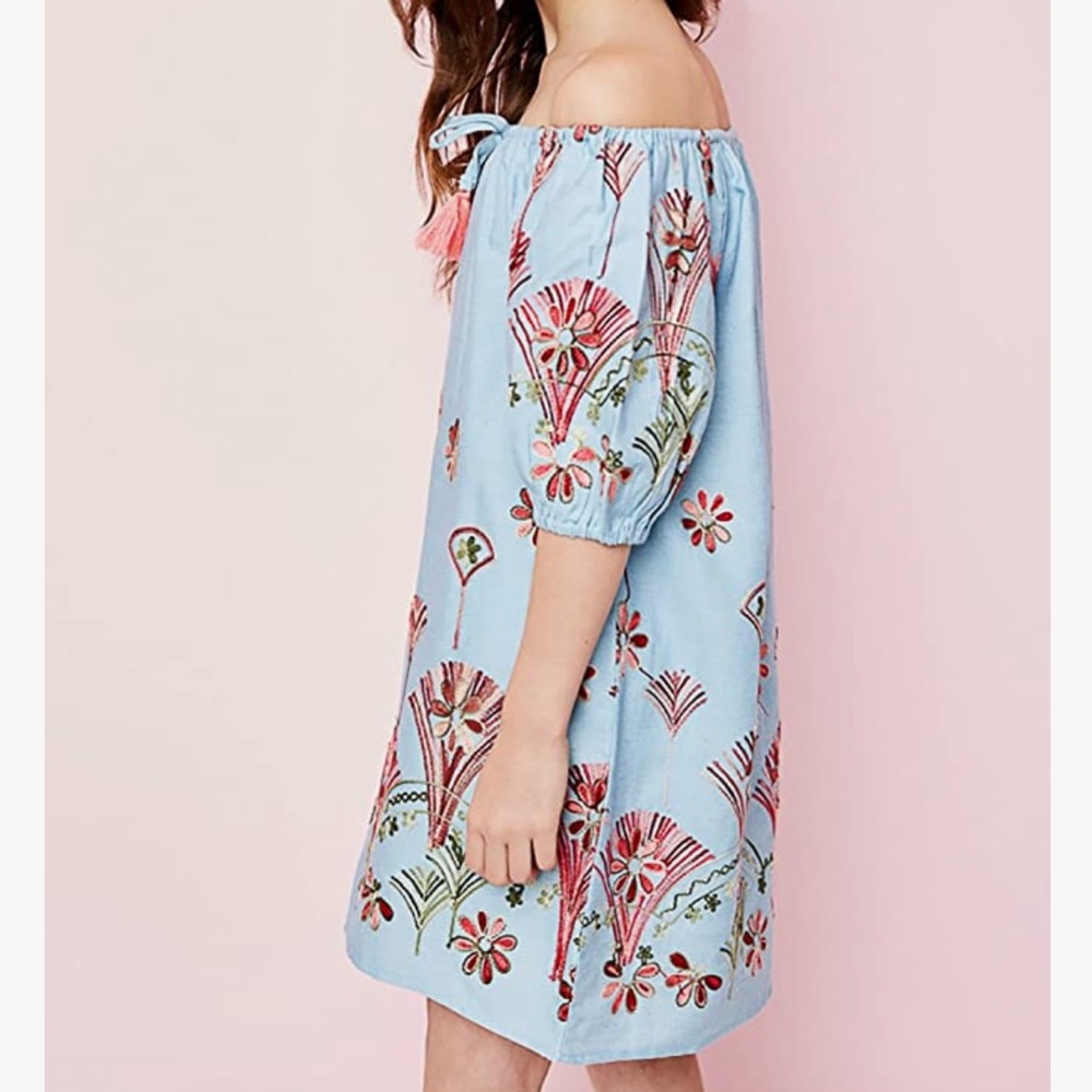 Hayden Girl Floral Embroidered Chambray Dress - Picture 2 of 16